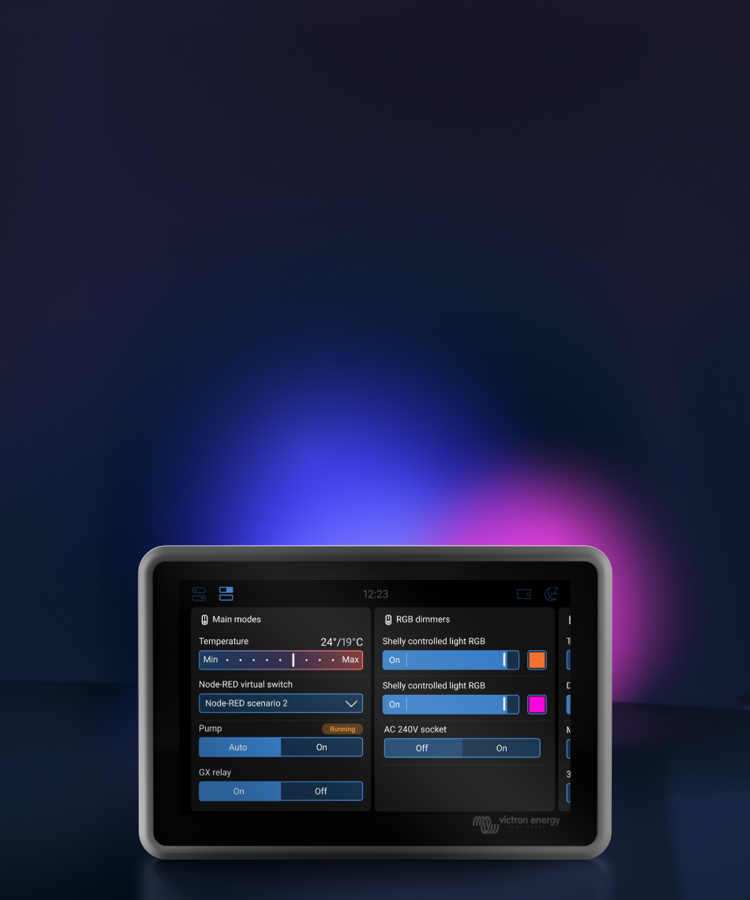 Venus OS panou de comutare